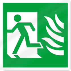 High Safety Fire Exit Symbol With Flames Left Sign-2930 Free DXF File Free Vectors
