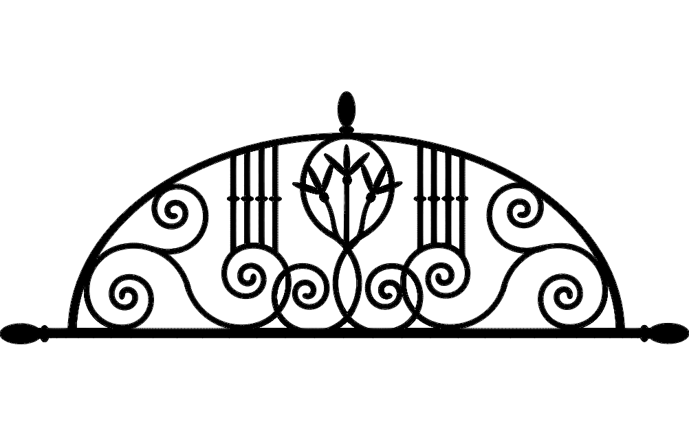 Ironwork Arch Floral Free DXF File Free Vectors