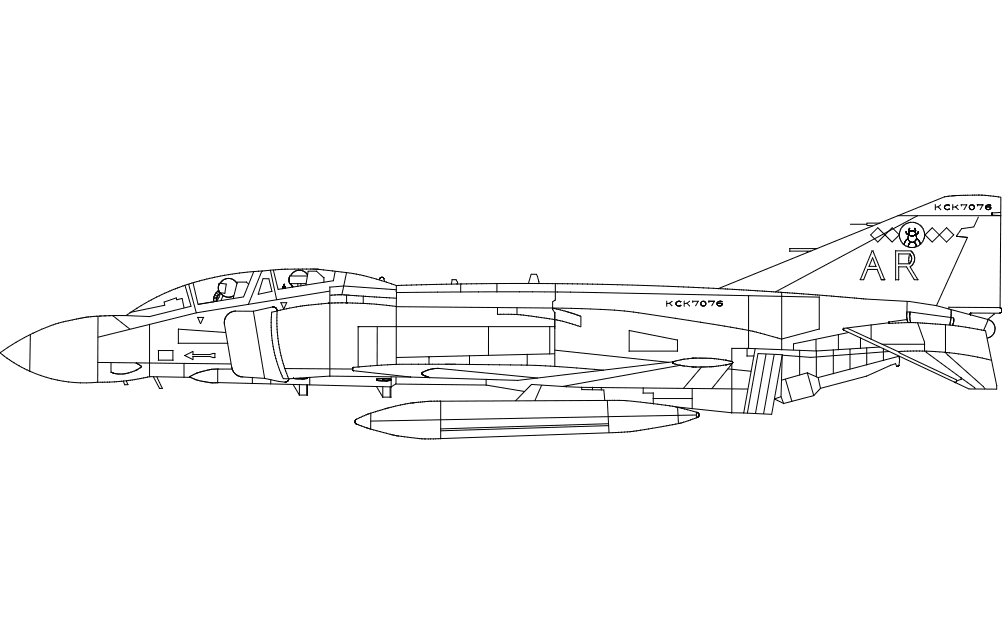 Phantom Jet Silhouette Free DXF File Free Vectors