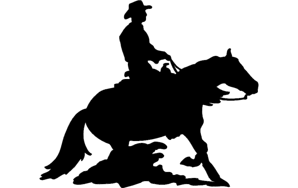 Rodeo Silhouette Cowboy Free DXF File Free Vectors