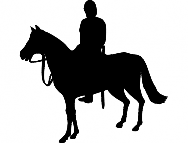 Horse Rider Silhouette Free DXF File Free Vectors