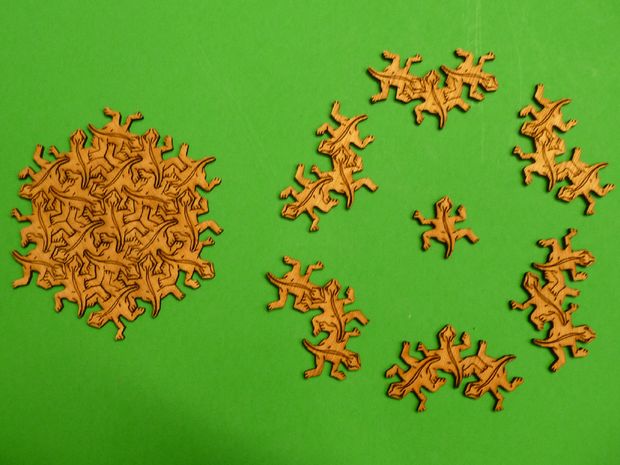 Tessellation Gecko Puzzle Free DXF File Free Vectors