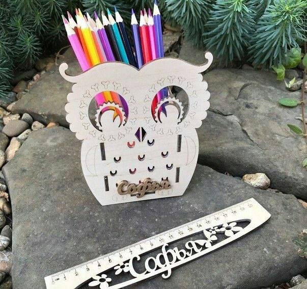 Owl Desk Organizer Pencil Holder Free DXF File Free Vectors