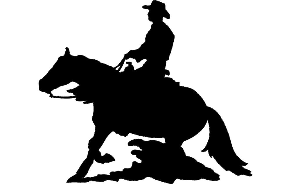 Horse And Cowboy DXF File Free Vectors