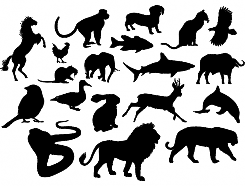 Animal Silhouettes Free DXF File Free Vectors