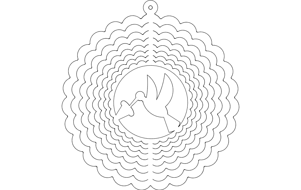 Wind Spin Hummingbird Free DXF File Free Vectors