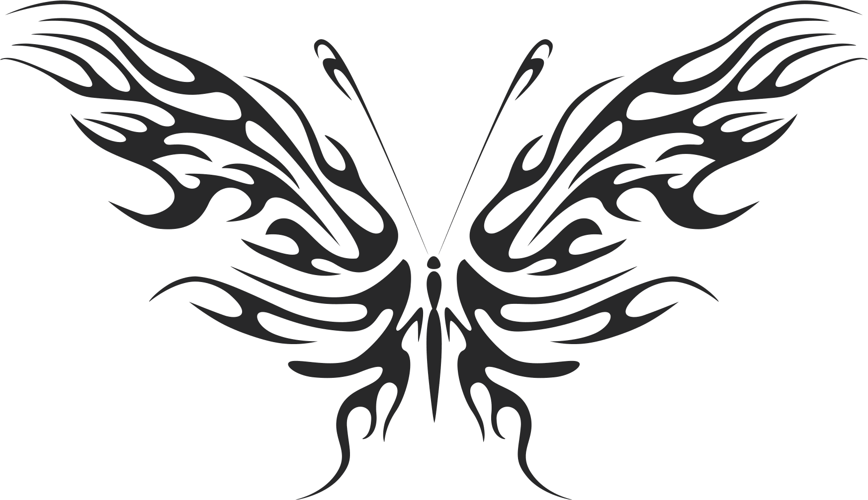 Tribal Butterfly Vector Art 09 Free DXF File Free Vectors