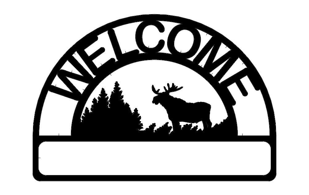 Welcome Moose Free DXF File Free Vectors