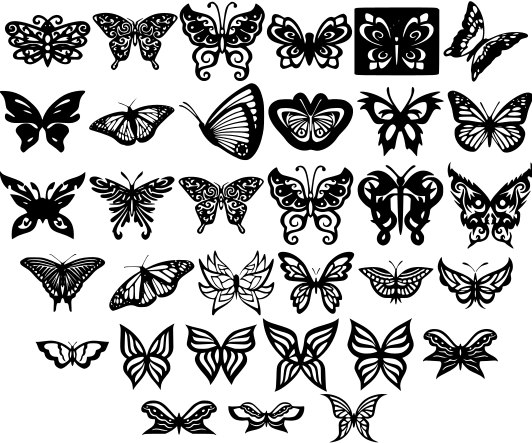 Butterfly Ornaments Decor Free Dxf File Free Vectors