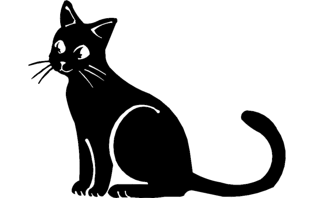 Cat Sitting Free DXF File Free Vectors