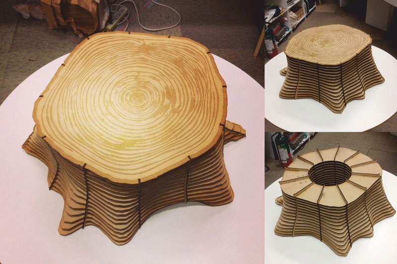 Tree Base Table Stool Chair Plywood Free DXF File Free Vectors