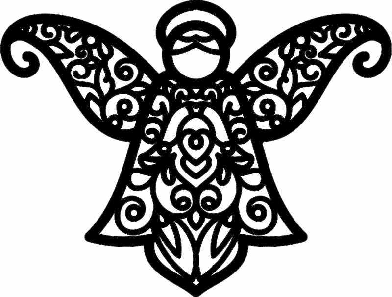 Angel Pattern Free DXF File Free Vectors