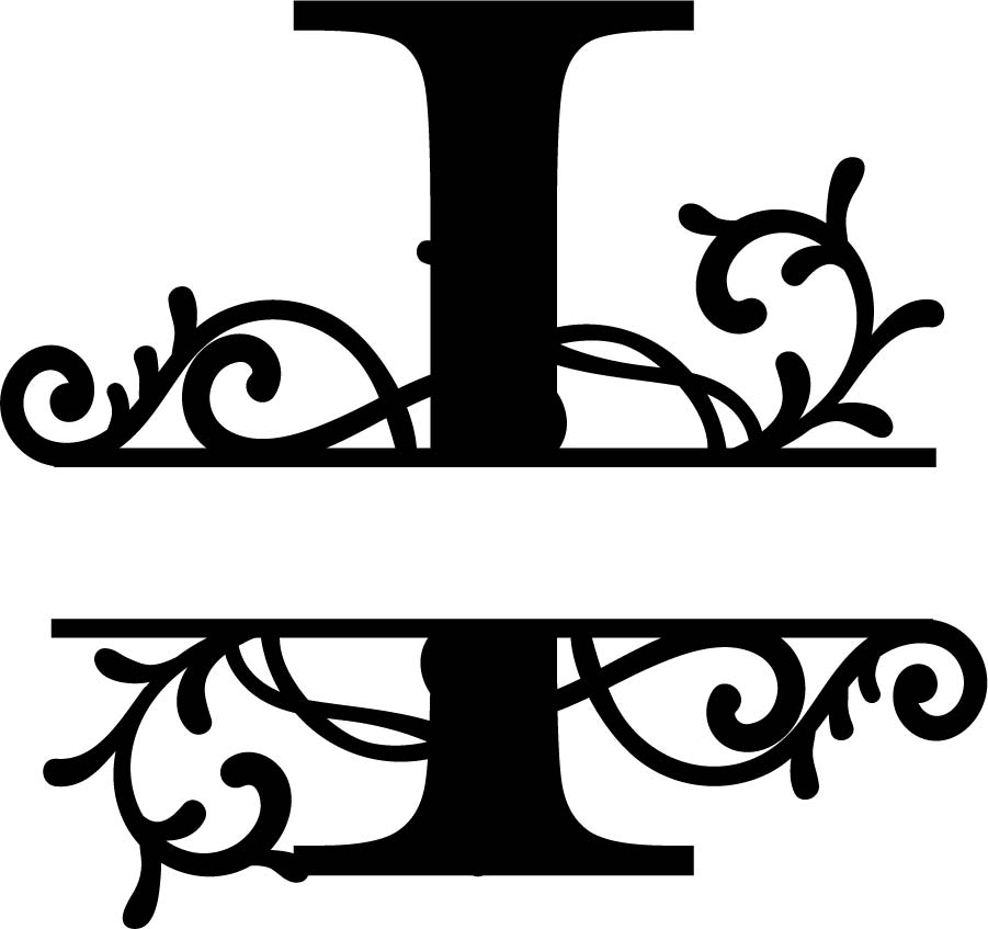 Split Monogram Letter I Free DXF File Free Vectors