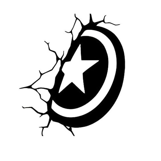 Captain America Shield Wall Decal Avenger Sticker Free DXF File Free Vectors