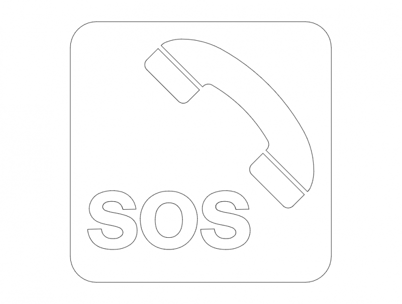Sos Sign And Phone Box On Highway Free DXF File Free Vectors
