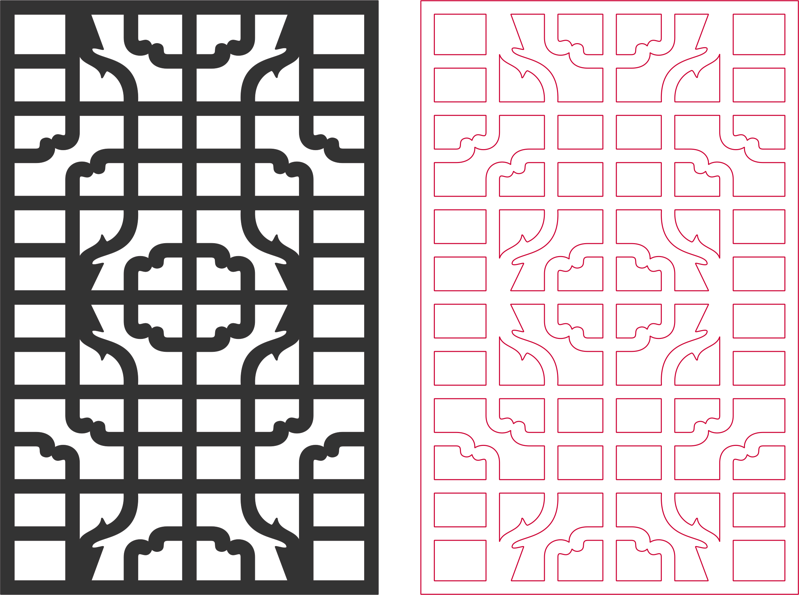 Window Frames Pattern Vector Free DXF File Free Vectors