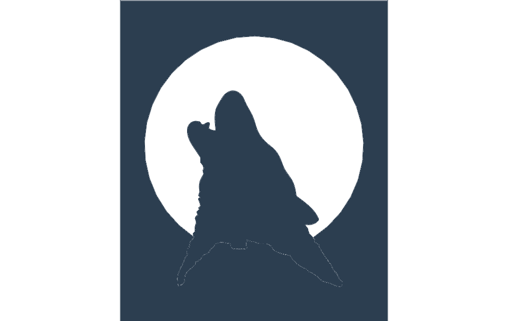 Wolf Moon Silhouette 10×12 Free DXF File Free Vectors