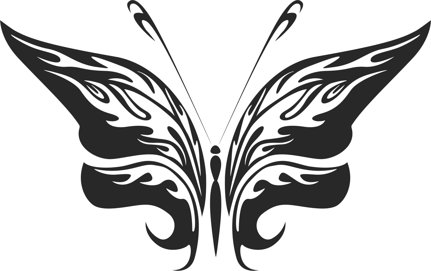 Tribal Butterfly Vector Art 25 Free DXF File Free Vectors