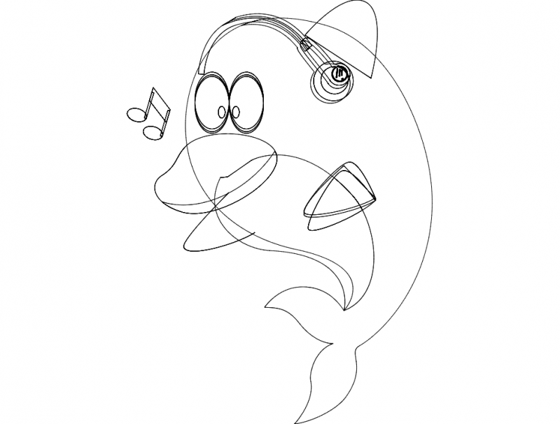 Fish Music Free DXF File Free Vectors
