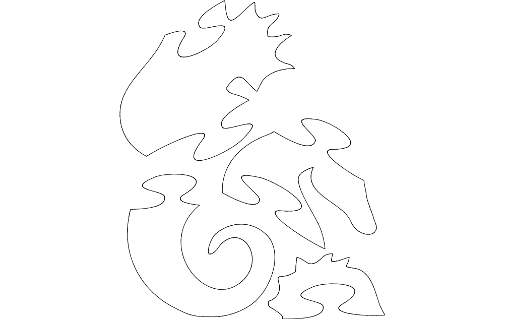 Seahorse Puzzle DXF File Free Vectors