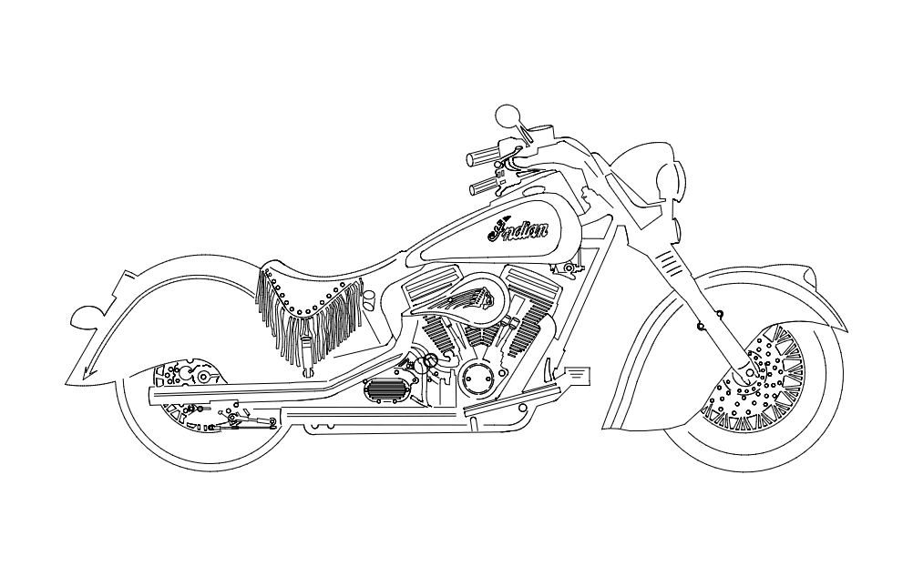 Indian Motorcycle Free DXF File Free Vectors