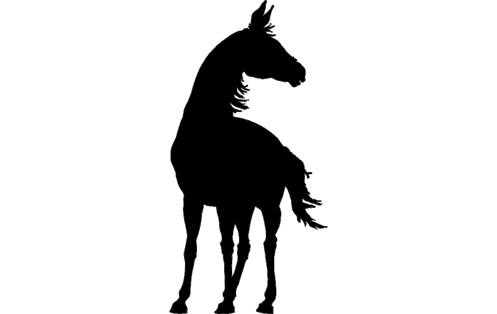 Horse Standing DXF File Free Vectors