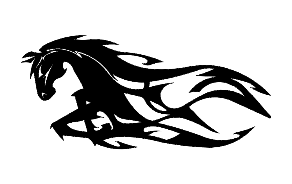Horse Running Flames DXF File Free Vectors