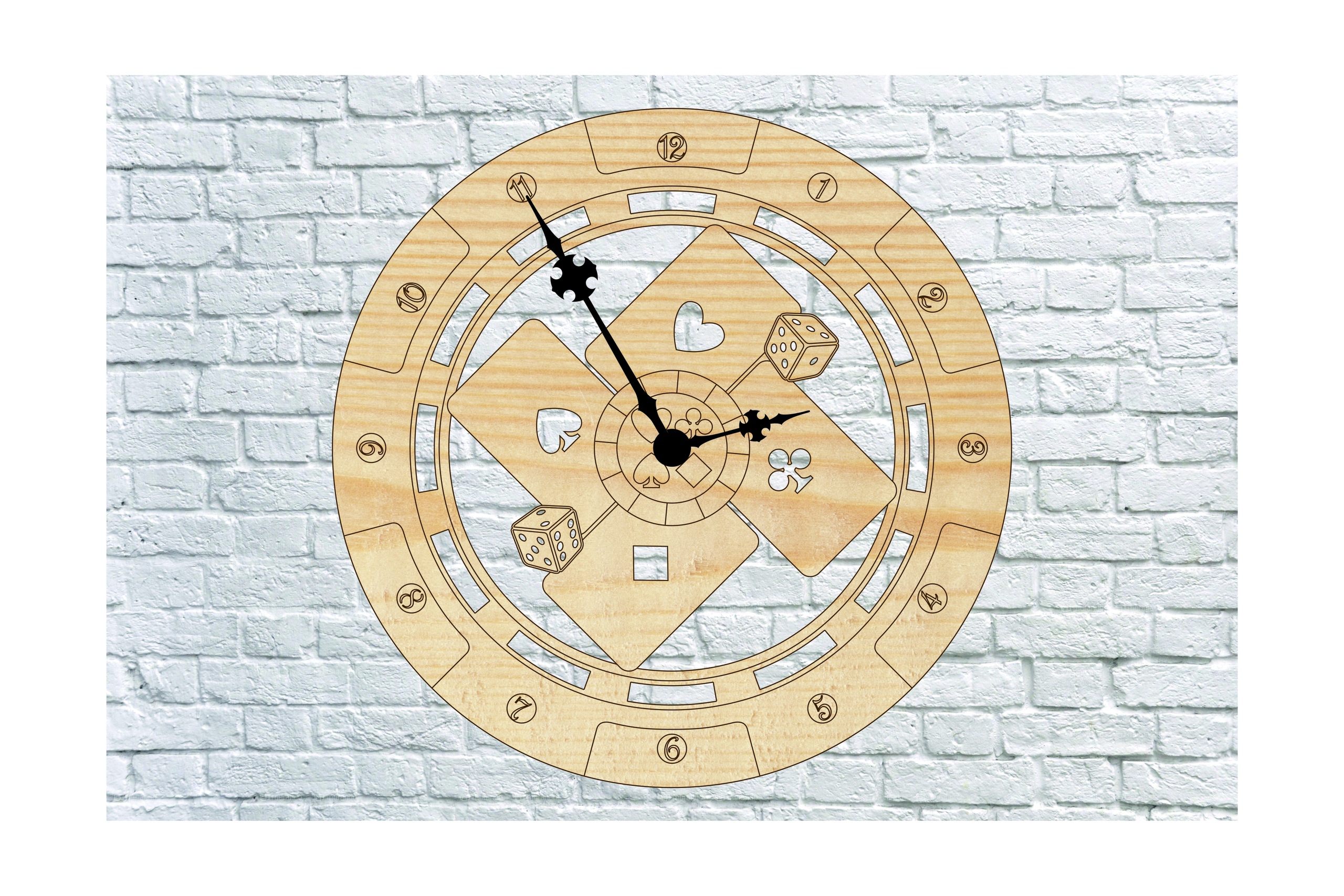 Poker Wall Clock Free DXF File Free Vectors