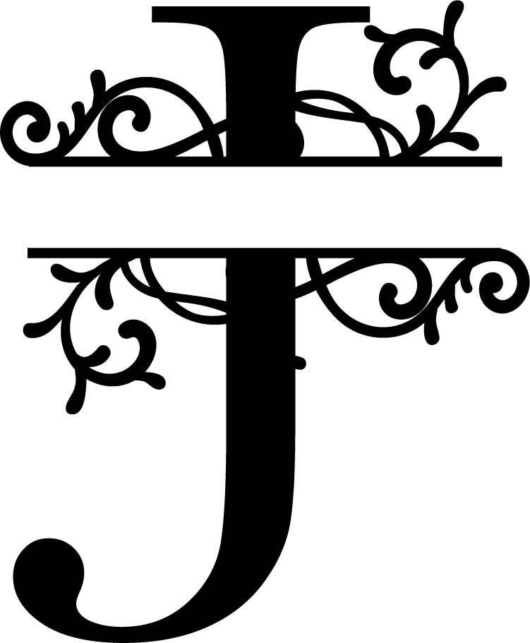 Split Monogram Letter J Free DXF File Free Vectors