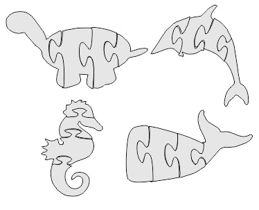 Dolphin Jigsaw Puzzle Free DXF File Free Vectors