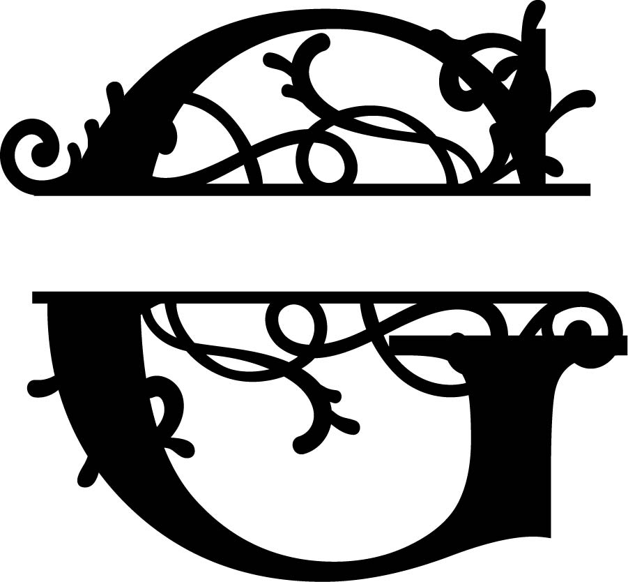 Split Monogram Letter G Free DXF File Free Vectors