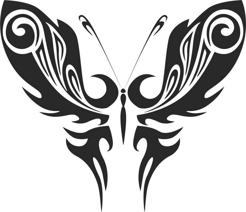 Tribal Butterfly Vector Art 50 Free DXF File Free Vectors