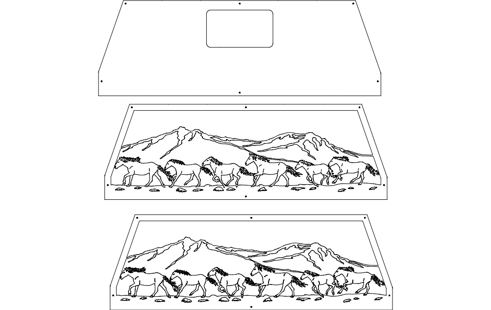 Horses Headache Rack DXF File Free Vectors