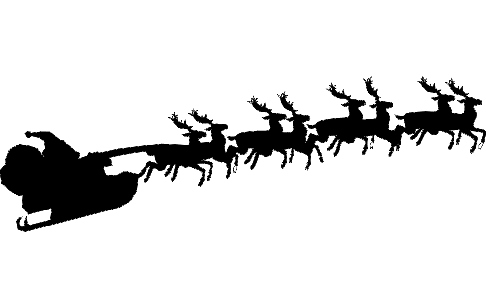 Santa With Reindeer Free DXF File Free Vectors