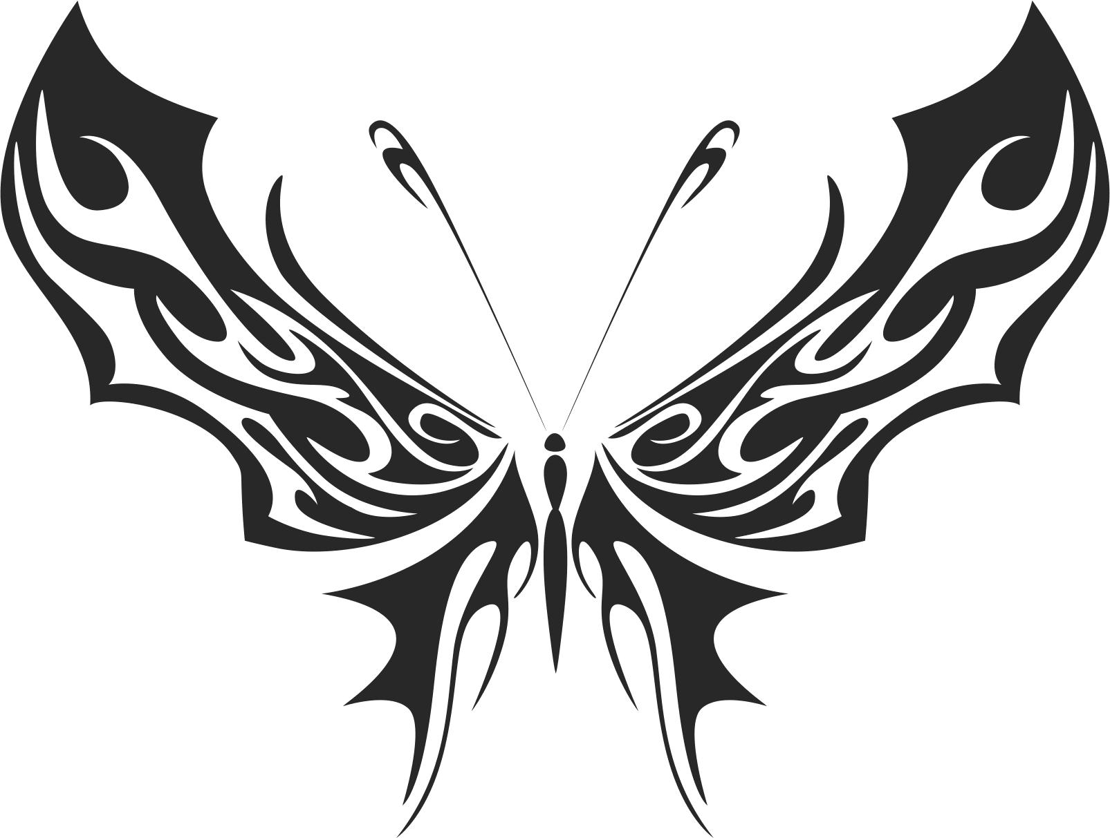 Tribal Butterfly Vector Art 35 Free DXF File Free Vectors