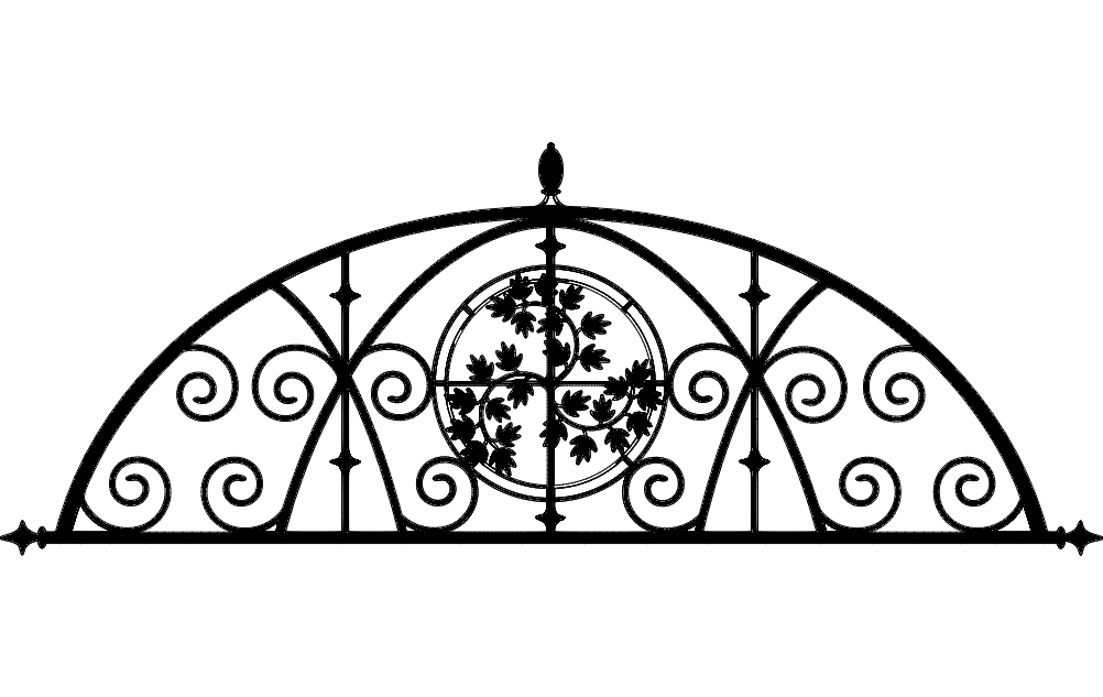 Ironwork Semi Floral Design Free DXF File Free Vectors