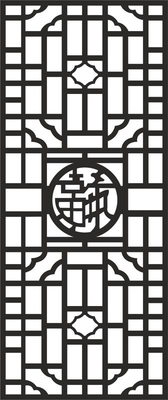 Chinese Style Screen Decoration Vector Free DXF File Free Vectors
