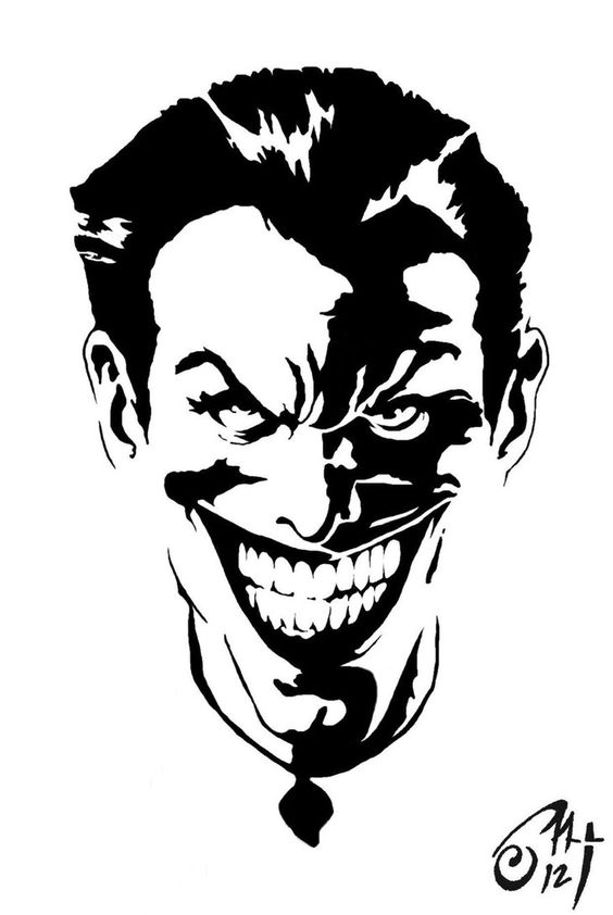 Black And White Joker Stencil Vector Free DXF File Free Vectors