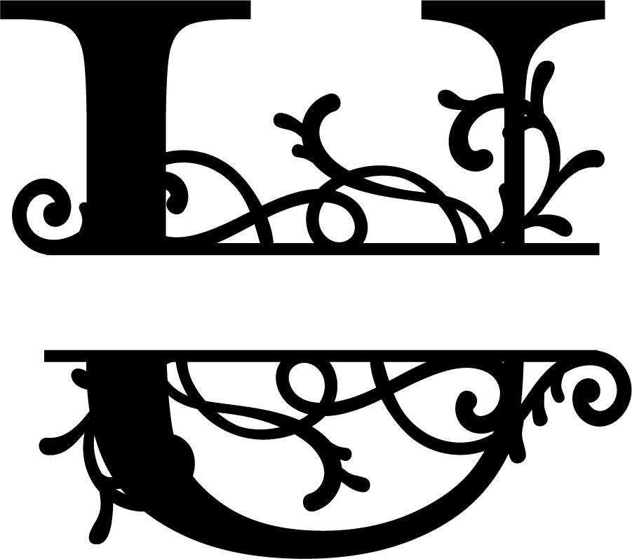 Split Monogram Letter U Free DXF File Free Vectors